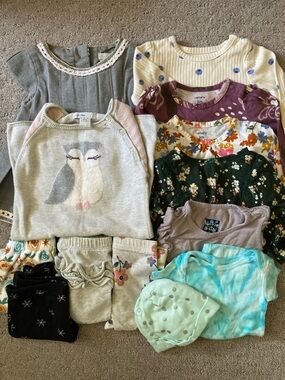 13-pc Bundle assorted baby girl clothes, 0-3M/3M.